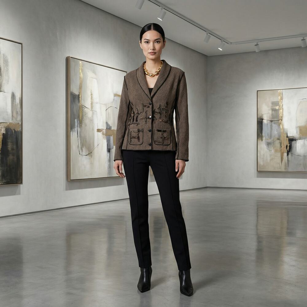 Deborah Cross Textile Artist Patchwork Blazer Jac… - image 3